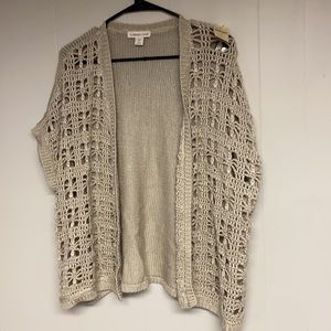 NWT! Coldwater Creek windowpane crochet cardigan